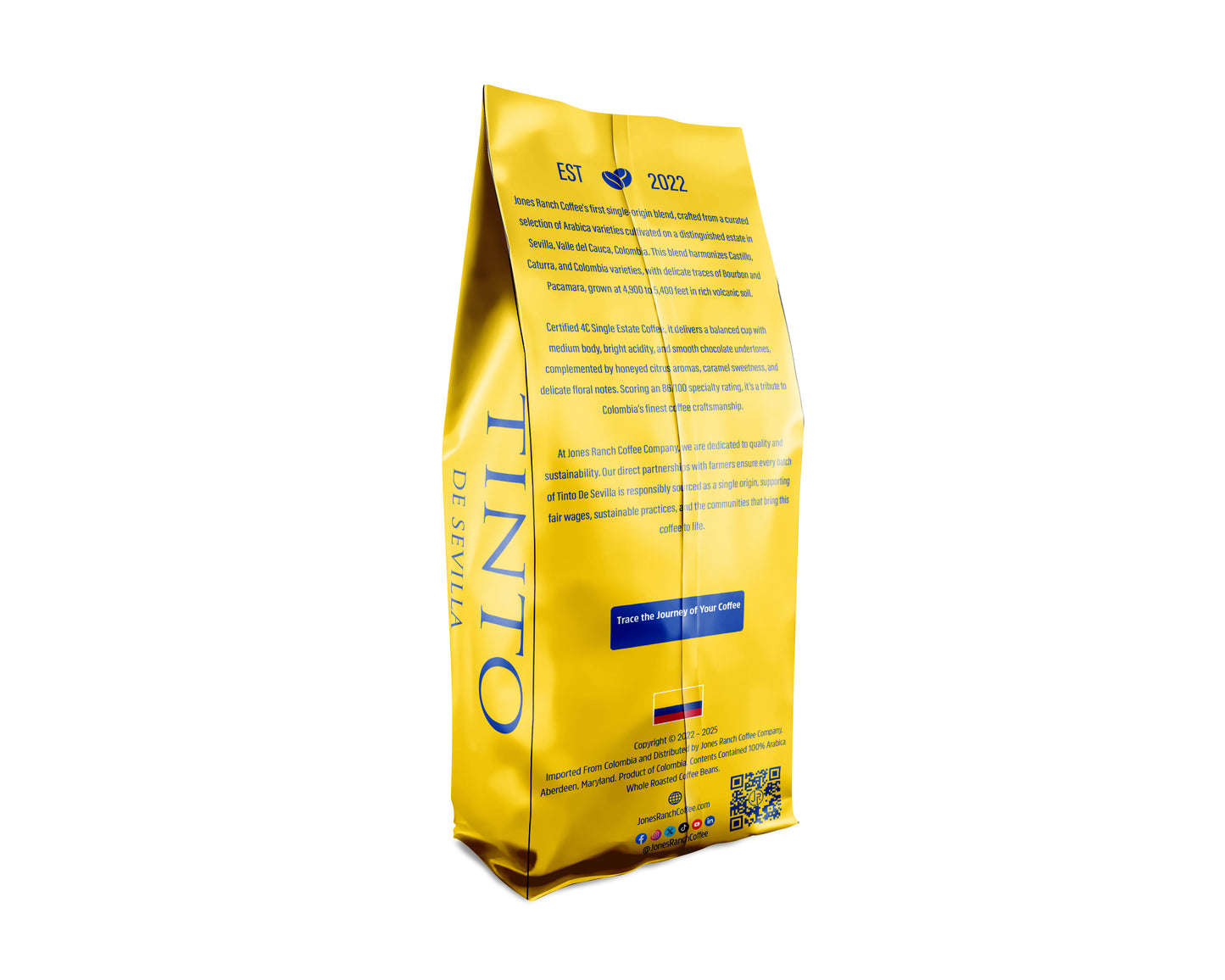 Tinto de Sevilla Premium Single Origin Coffee Whole Beans, 100% Arabica Coffee Beans, Colombia